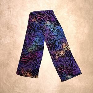 Vintage 90s Rainbow Ombre Jaguar Tiger Stripe Animal Print Scarf Maximalist